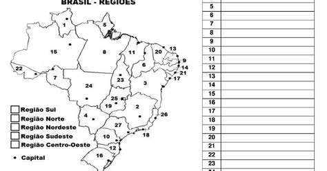 Atividades Estados E Capitais Do Brasil Para Imprimir