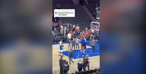 Giannis Antetokounmpo Knocks Ladder Down Gets Into Post Game Scuffle