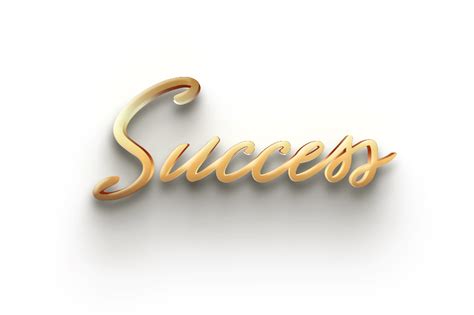 3d Word Success Golden Png Text Effects Art Typography Royalty Free