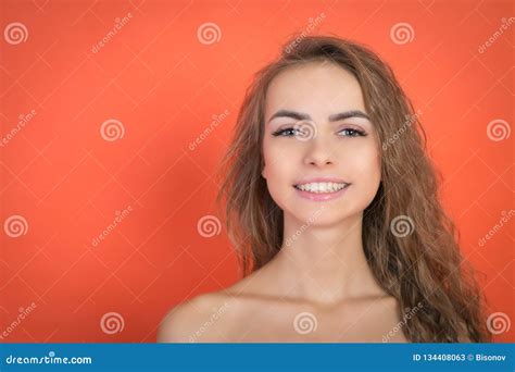 Portrait Of Happy Tender Ginger Girl Stock Image Image Of Glamour