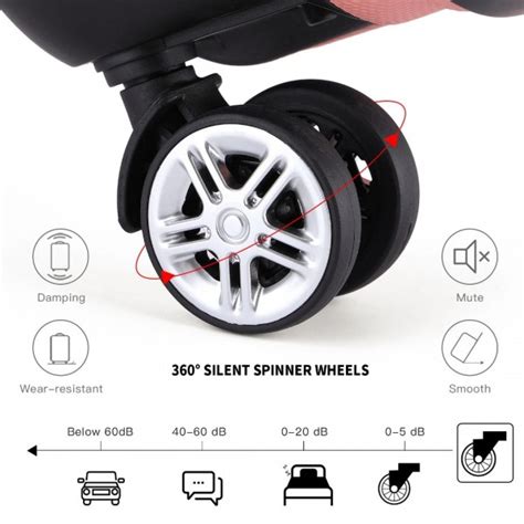 K L Kono ABS Wheel Suitcase Set With Vanity Case Nude