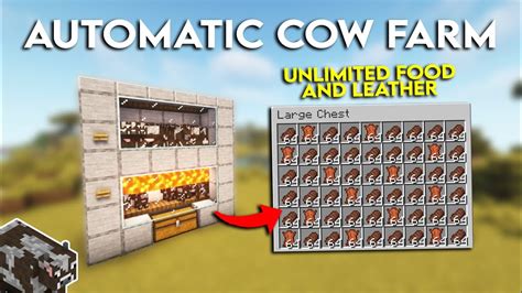 Minecraft Best Automatic Cow Farm Tutorial In Minecraft 119 Java