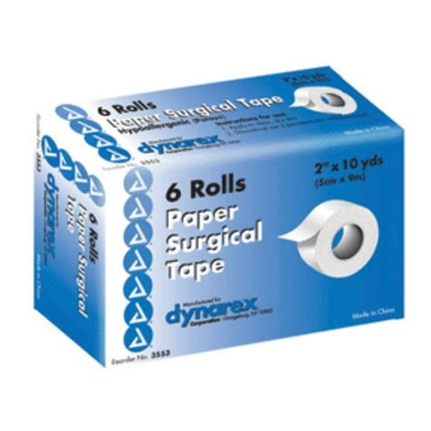 Dynarex Paper Surgical Tape Hypoallergenic 2 Inches X 10 Yards 60 Yards