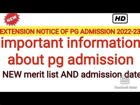 EXTENSION Of PG ADMISSION DATE NOTICE PG ADMISSION RAVENSHAW