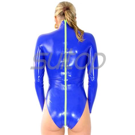 Suitop Women S Rubber Latex Body Leotard With Back Zipper Main In