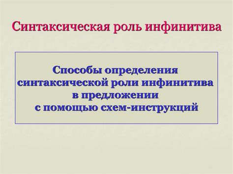Синтаксическая роль инфинитива - презентация онлайн