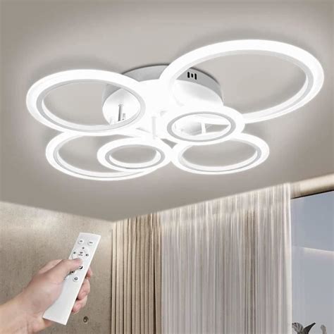 Plafonnier Dimmable Style Moderne Avec Tlcommande Blanc 6 LED