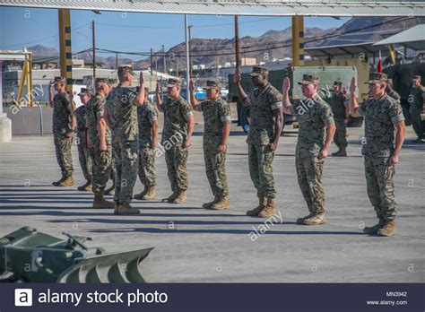 U S Marines With Rd Battalion Th Marines Recites The Oath Of