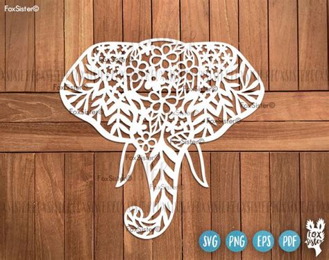 Floral Elefant Svg Geschnitten Datei Elefanten Svg Tier Svg Mandala