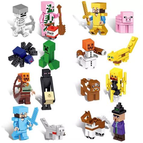 Kit Bonecos Minifigures Blocos De Montar Minecraft Top Em Promo O