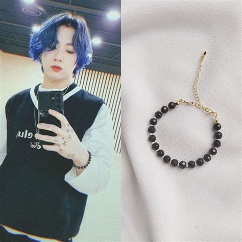 Beaded Bracelet Bts Jungkook Inspired Jeon Jungkook Bracelet Etsy