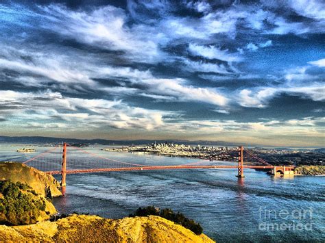 The Golden Gate Bridge At Dusk Alberta Brown Digital