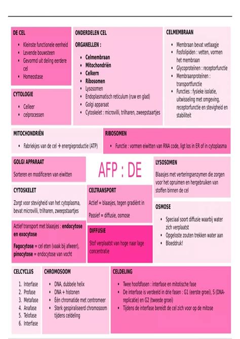 Samenvatting Anatomie Fysiologie Pathologie Jaar 1 Blok 1 HBO