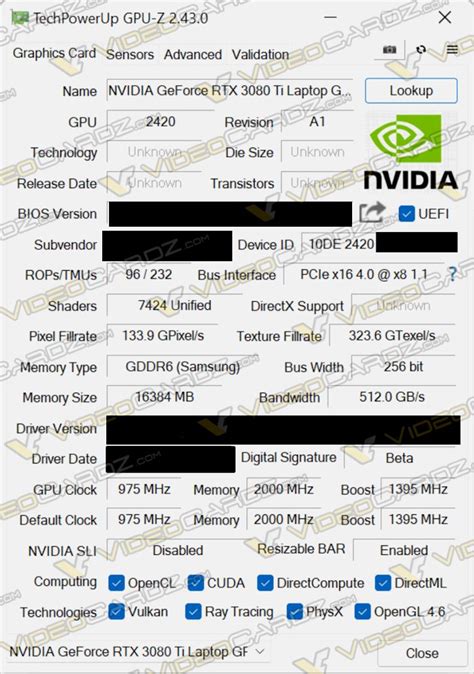 La Nvidia Geforce Rtx 3080 Ti Mobile Tiene 7424 Cuda Cores Y 16gb Gddr6