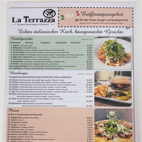 Speisekarte von Ristorante La Terrazza restaurant Gießen