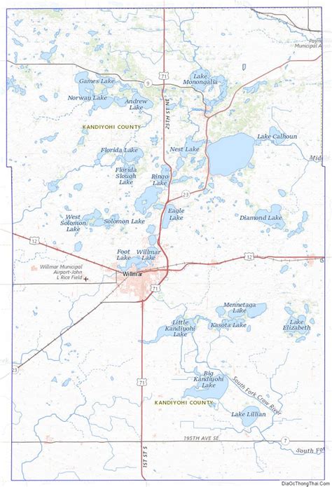 Map Of Kandiyohi County Minnesota