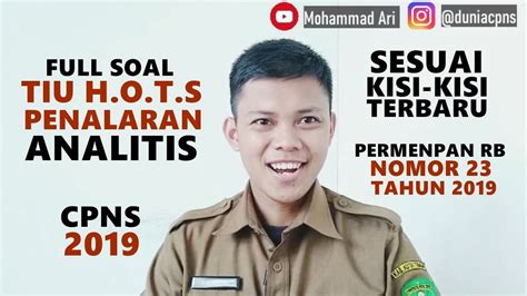 SERING KELUAR SOAL TIU HOTS CPNS 2019 PEMBAHASAN LENGKAP PENALARAN