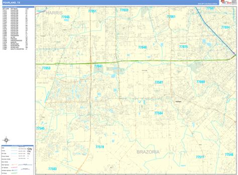 Wall Maps Of Pearland Texas