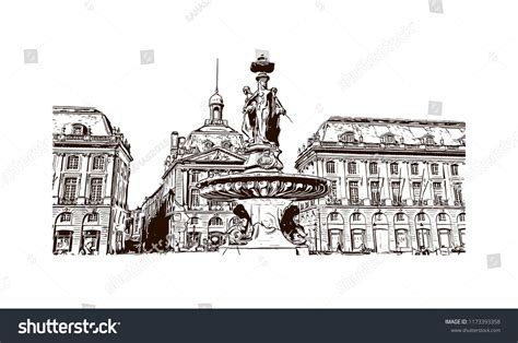 Building View Landmark Bordeaux Bordeaux Port Stock Vector Royalty