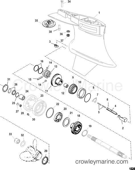 GEAR HOUSING PROPELLER SHAFT STANDARD ROTATION 1999 Race Outboard