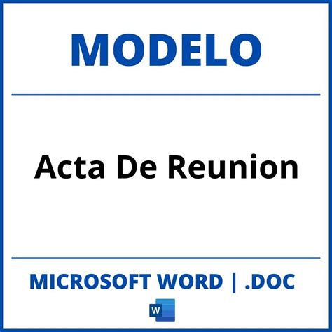 Modelo De Acta En Word