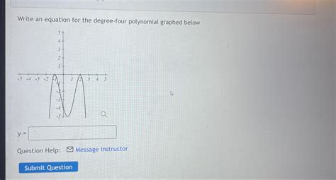 Solved Write An Equation For The Degree Four Polynomial Chegg