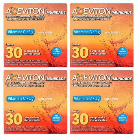 Aceviton Imunidade Vit C 1g Kit 12x10 Comprimidos Efervescentes Sabor