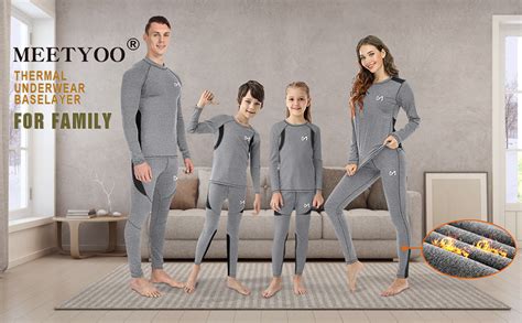 MEETYOO Men S Thermal Underwear Set Sport Long Johns Base Layer At