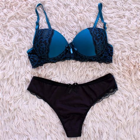 Conjunto De Lingerie Meia Taça Rendado Bojo Compre Agora Feira