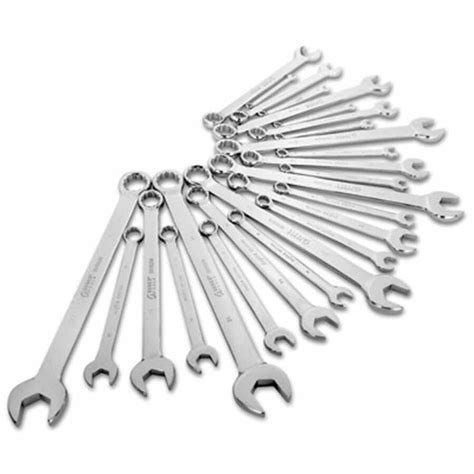 Metric Master Full Polished Long Pattern Combo Wrench Set 25 Pc