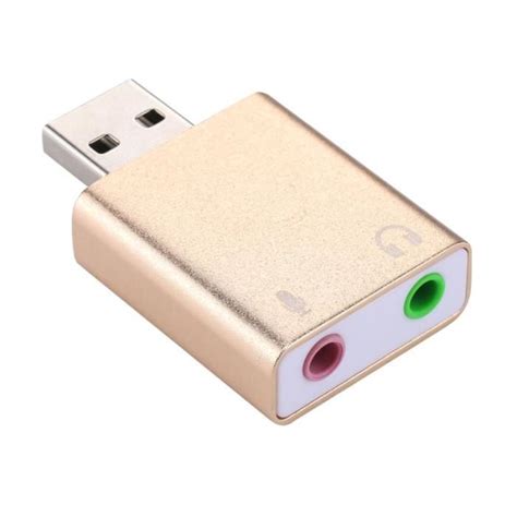 Carte Son Usb Or Pour Ordinateur Bureau Haut Parleurs Casque