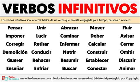 Ejemplos De Verbos Infinitivos