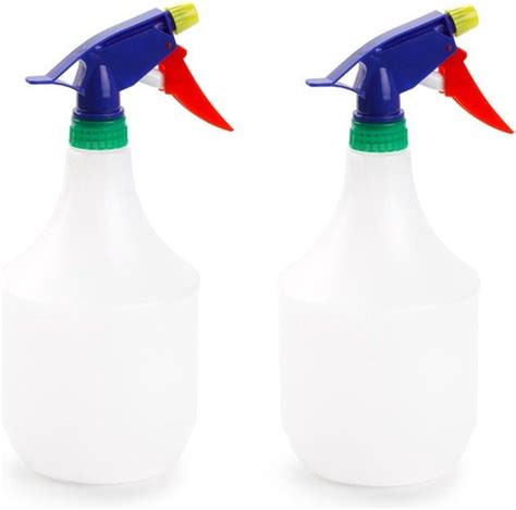 2x Waterverstuivers Spuitflessen Wit 1 Liter 25 Cm Plantenspuiten