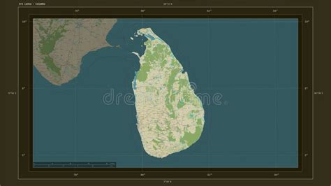 Sri Lanka Highlighted Composition Topo Humanitarian Stock