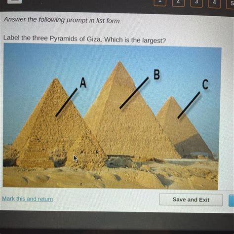 Free Label The Three Pyramids Of Giza Which Is The Largest