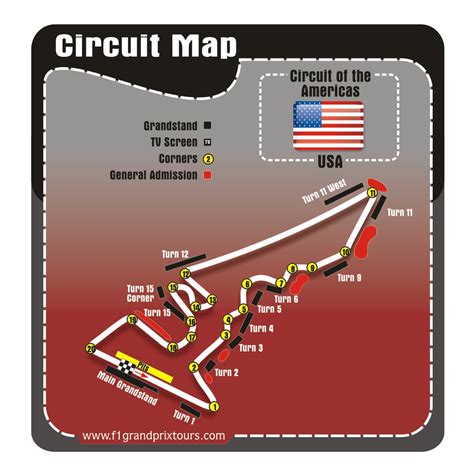 Usa F1 Grand Prix Grandstands And Circuit Map