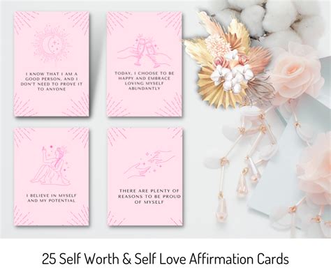 Self Worth And Self Love Affirmation Cards