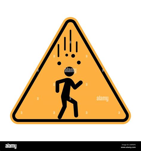 Warning Sign Icon Falling Objects Hazard Symbol Yellow Triangle With