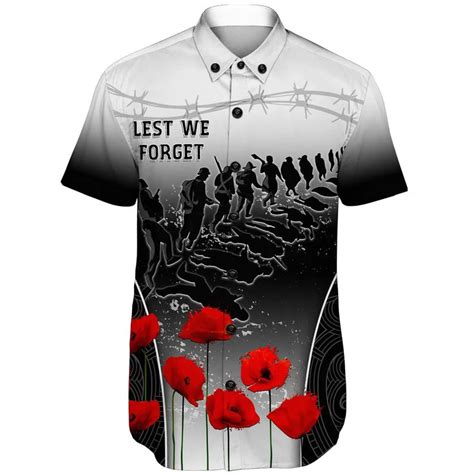 Aio Pride New Zealand Anzac Day Hawaiian Shirt Anzac Lest We Forget