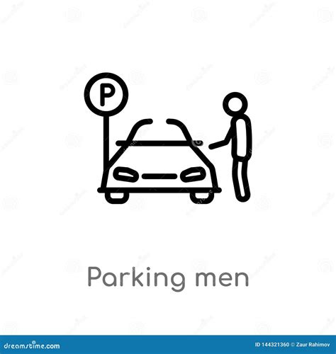 Icono Del Vector De Los Hombres Del Esquema Que Parquea L Nea Simple