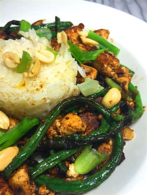 Blue Apron Vegetarian Dinners Night Two Szechuan Tofu And Long Beans Vegetarian Dinners