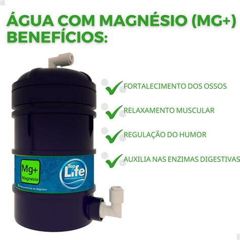 Filtro Refil Alcalino Magnésio Ph 9 5 Purificador Top Life Redmag