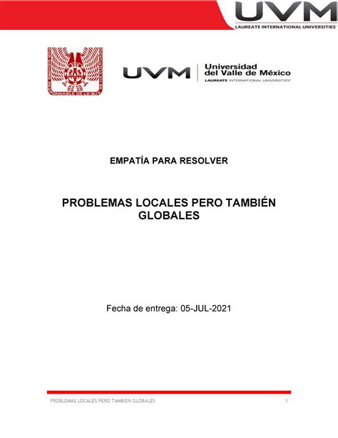 A7 actividad 7 EMPATÍA PARA RESOLVER PROBLEMAS LOCALES PERO TAMBIÉN