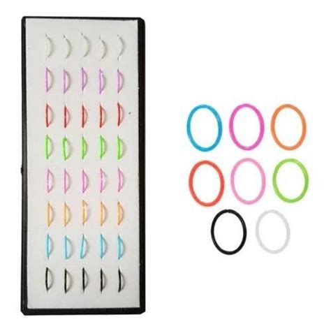 40 Piercing De Nariz Argolinha Silicone Colorida Atacado Shopee Brasil