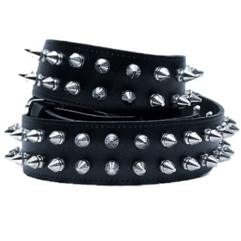 Row Pyramid Studded Leather Belt S Xl