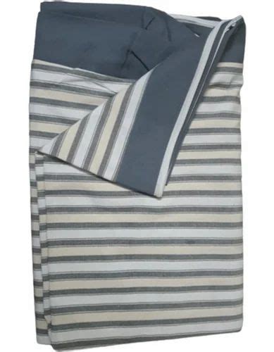 Grey And White Striped Cotton Mattress Fabric Handwash 175 Gsm At Rs