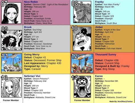 All 14 Straw Hat Pirates Members - One Piece