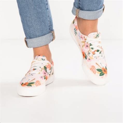 Keds Shoes Keds X Rifle Paper Co Anchor Lively Floral Peach Laceup