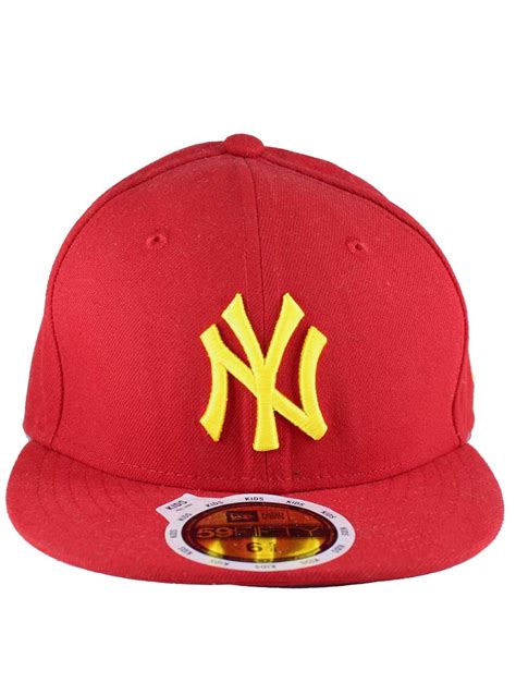 New Era Mlb 59fifty Ny New York Yankees Red Fitted Fitted Caps