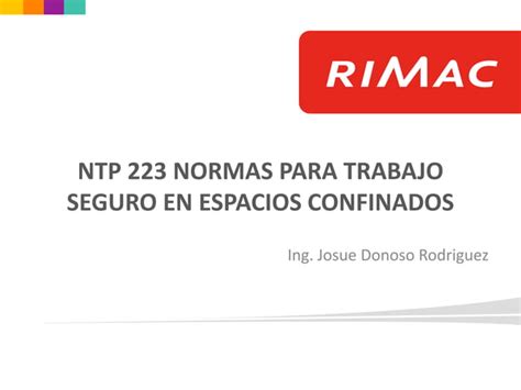 Ntp Normas Para Trabajo Seguro En Espacios Confinados Ing Josue